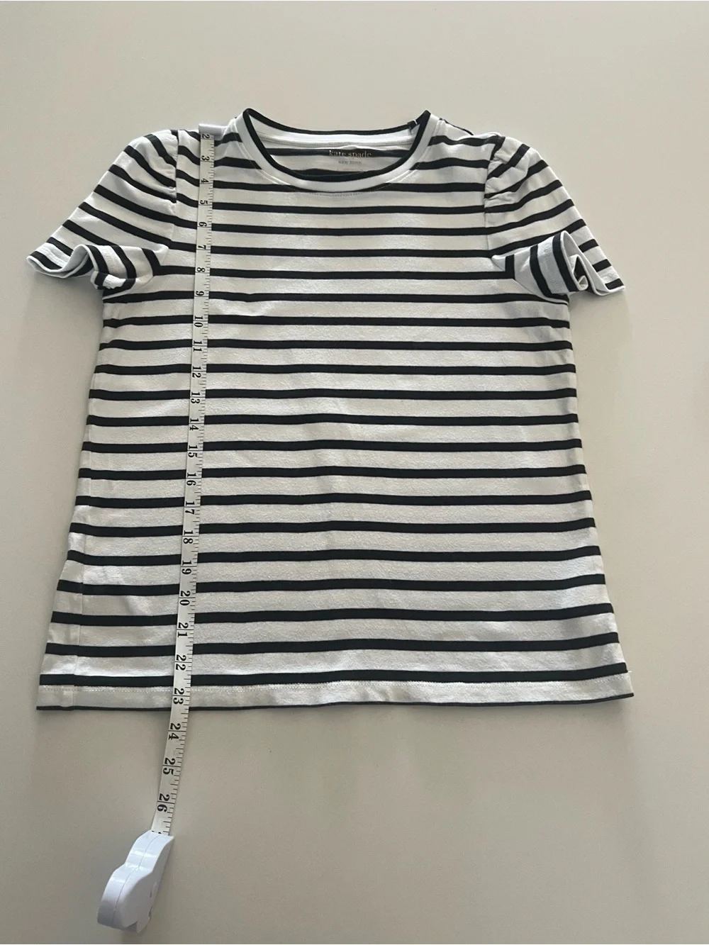 kate spade Black & White Striped Short Sleeve Crewneck Tee